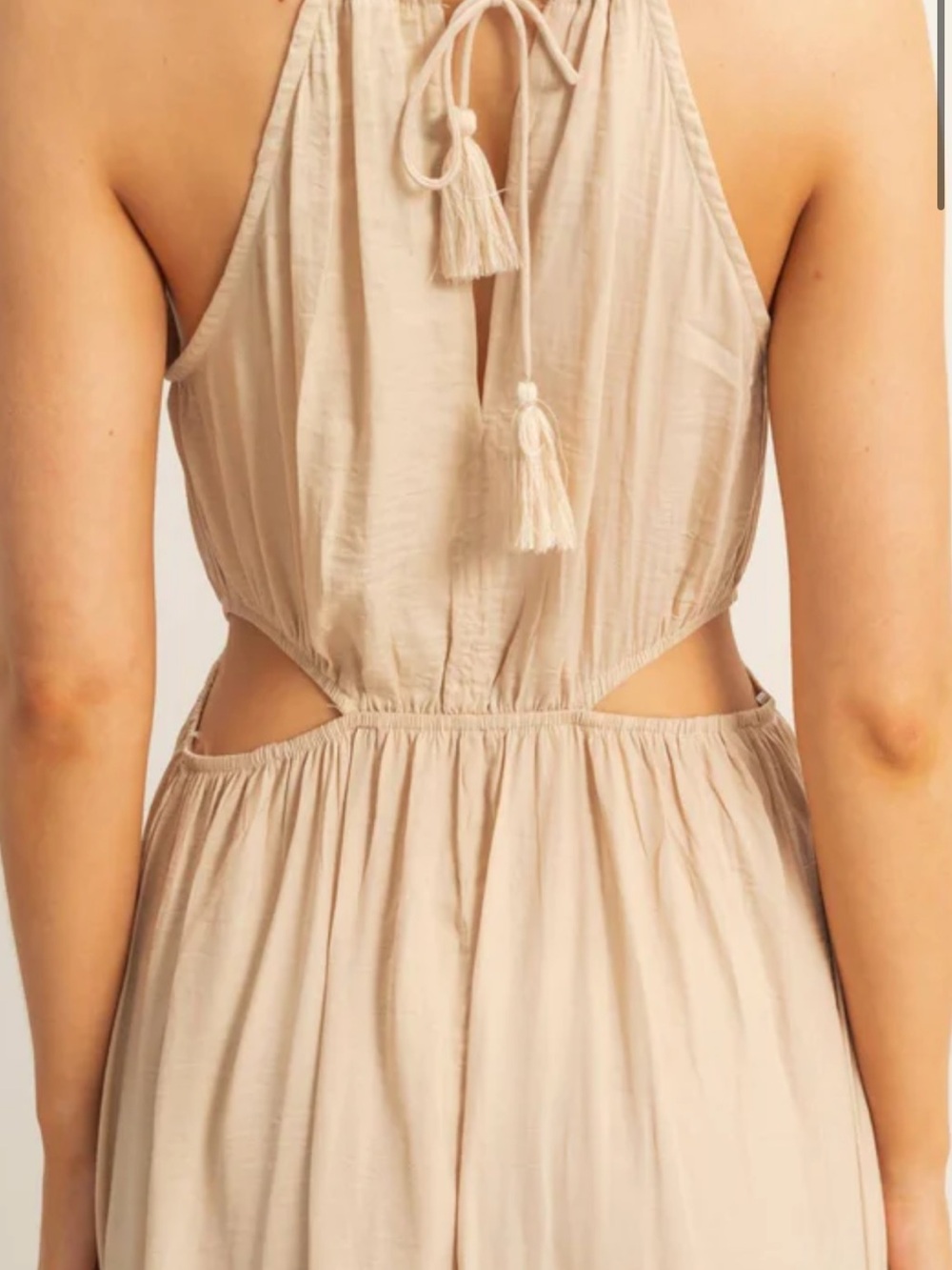 HYFVE Beige Cutout Spaghetti-Strap Maxi Dress - Picture 2 of 7